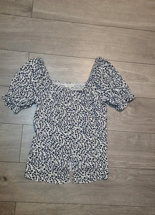 Casual Collection by F&F Floral Blouse Puff Short Sleeves & Square Neck - size UK14, brand: F&F, condition: Very good, size: M / UK 12-14, £2.00, £2.80 includes Buyer Protection