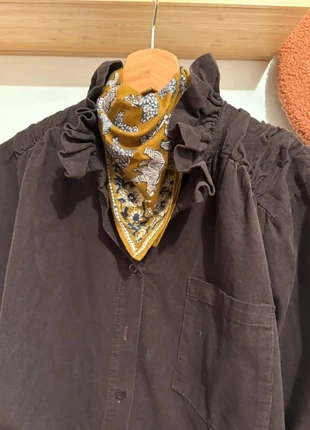 Blouse en velours choco col victorien, marque: Intuition, état: Neuf avec étiquette, taille: Taille unique, 44,00 €, 46,90 € Protection acheteurs incluse