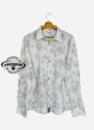 Chemise à fleurs classe Vintage Blanche - L (A362), marque: Vintage Dressing, état: Très bon état, taille: L, 12,00 €, 13,30 € Protection acheteurs (Pro) incluse