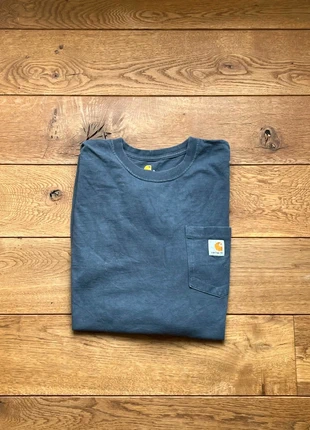 T-shirt Carhartt manches longues bleu logo cousu vintage - Taille S, marca: Carhartt, estado: Muito bom, tamanho: S, €15.00, €16.45 inclui Proteção do Comprador