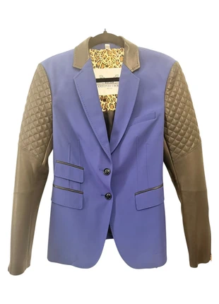 Blazer Antonio Croce Cuir Matelassé & Bleu Royal - Doublure Léopard - Luxe, brand: Antonio Croce, condition: Very good, size: M / 38 / 10, €30.00, €32.20 includes Buyer Protection