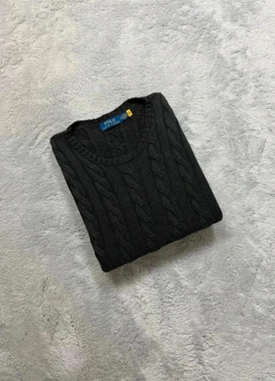 Pull torsadé Sweat hiver col rond Tressé Raph Lauren noir logo noir M homme, marca: Ralph Lauren, estado: Muito bom, tamanho: M, €49.00, €52.15 inclui Proteção do Comprador