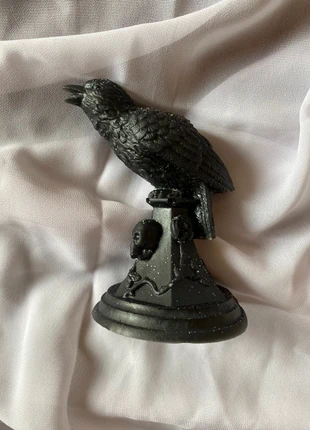 Bougeoir corbeau en résine – Roses & têtes de mort – création artisanale, marca: Majorana, estado: Muy bueno, 9,80 €, 10,99 € Protección al comprador Pro incluida