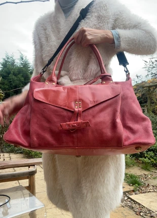 Tommy & Kate Burgund Leather Crossbody Holdall Weekend Travel Luggage Duffle XXL, brand: Tommy & Kate, condition: Very good, £45.00, £47.95 includes Buyer Protection