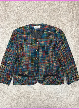Veste tweed blazer multicolore à bouton Christian Michel Paris vintage femme - XL, brand: CHRISTIAN MICHEL, condition: Very good, size: XL / 42 / 14, €27.00, €29.05 includes Buyer Protection