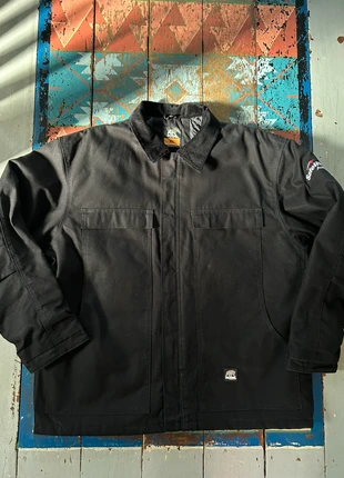 American workwear black coat jacket chore barn duck cotton XL cord collar Berne thick padded quilted, brand: Berné, condition: Very good, size: XL, £24.00, £25.90 includes Buyer Protection Pro