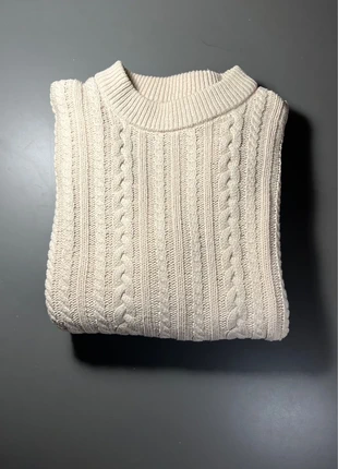 Pull torsadé beige BZB – col rond – style premium – Taille S, marque: BZB, état: Neuf sans étiquette, taille: S, 15,00 €, 16,45 € Protection acheteurs incluse