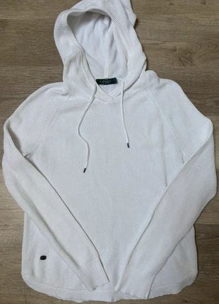 Pull sweat à capuche en maille coton blanc Lauren Ralph Lauren M, marke: Lauren Ralph Lauren, zustand: Neu, größe: M / 38 / 10, 22,00 €, 23,80 € inklusive Vinted-Käuferschutz