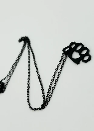 Black stainless steel knuckle duster necklace, brand: alternative cherry, condition: New with tags, £4.25, £5.16 includes Buyer Protection