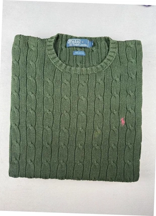 polo ralph lauren pull vert coton cable knit col rond logo rose | taille XXL | 13A, brand: Ralph Lauren, condition: Very good, size: XXL, €44.00, €46.90 includes Buyer Protection Pro