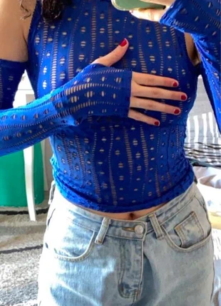 Crop top bleu électrique, état: Neuf sans étiquette, taille: S / 36 / 8, 7,00 €, 8,05 € Protection acheteurs incluse