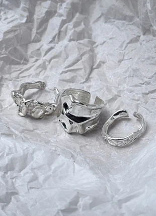 Lot de bagues brutes et irrégulières en acier inoxydable, brand: CHROME, condition: Very good, size: Adjustable, €16.00, €17.50 includes Buyer Protection