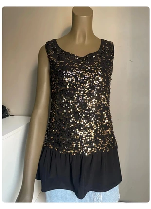 Haut noir et doré, état: Très bon état, taille: M / 38 / 10, 9,00 €, 10,15 € Protection acheteurs incluse