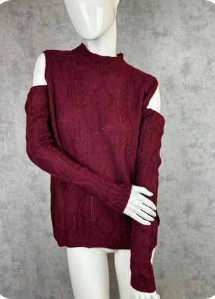 Pull Cloud Chaser Col Montant Bordeaux | Maille Torsadée Épaules Nues | Taille S - Très bon état, marque: Vintage Dressing, état: Très bon état, taille: S / 36 / 8, 7,00 €, 8,05 € Protection acheteurs incluse