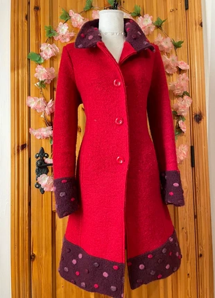 Vannucci Wool Blend Coat | Polka Dot Trim | Italian Design | 829., marque: Vintage, état: Très bon état, taille: XL / 42 / 14, 70,00 €, 74,20 € Protection acheteurs incluse
