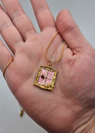 Stainless steel roze marmere raam ketting, merk: Boutiek, staat: Nieuw zonder prijskaartje, € 5,95, € 6,95 inclusief Kopersbescherming Pro