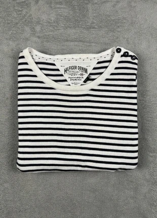 Pull Col Rond Tommy Hilfiger Taille M Blanc et noir Femme en Coton Très Bon État #268, marca: Tommy Hilfiger, estado: Muito bom, tamanho: M / 38 / 10, €15.99, €17.49 inclui Proteção do Comprador Pro
