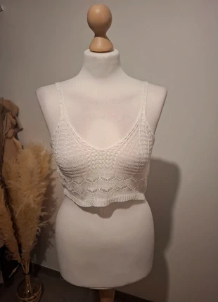 Top court blanc en crochet taille S 36, zustand: Sehr gut, größe: S / 36 / 8, 4,50 €, 5,43 € beinhaltet Vinted-Käuferschutz Pro