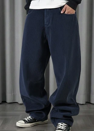 Pantalon velours côtelé épais bleu jambes larges Taille L # PA022, brand: Vintage Chic, condizioni: Ottime, taglia: L, €35.99, €38.49 include la Protezione acquisti