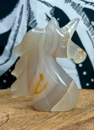 Banded Agate Crystal Unicorn Carving 💫, brand: Crystal, condition: New with tags, £15.15, £16.61 includes Buyer Protection
