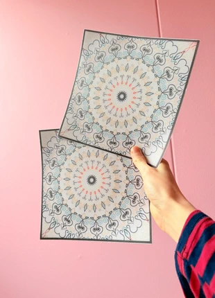 Set van 2 grote plaktegels - Zelfklevende wandtegels vinyl, merk: merkloos, staat: Heel goed, € 1,50, € 2,28 inclusief Kopersbescherming