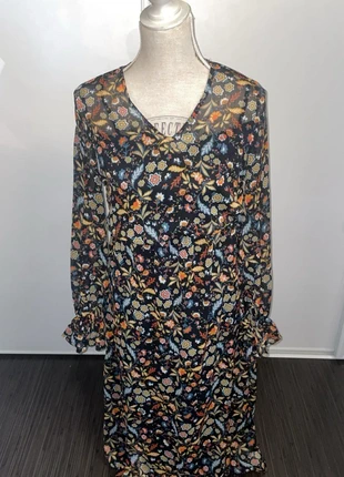 Robe longue La Redoute motif floral bohème fond noir - Manches longues - T.34, marca: La Redoute, estado: Muito bom, tamanho: XS / 34 / 6, €8.00, €9.10 inclui Proteção do Comprador
