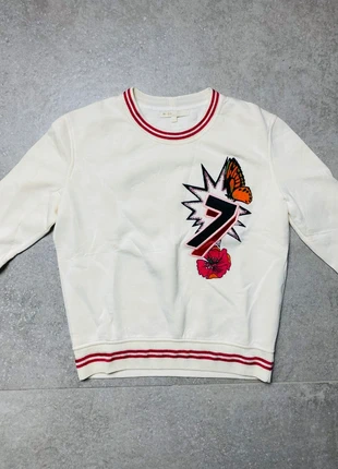 Maje Sweat motif numero 7 papillon et fleur - Écru - Taille S Femme, marca: Maje, estado: Muy bueno, tamaño: S / 36 / 8, 30,00 €, 32,20 € Protección al comprador incluida