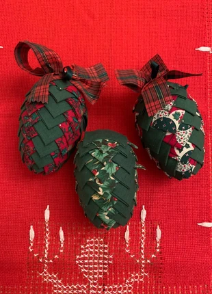 Vintage Christmas: handwerk patchwork dennenappels quilt, marque: Handmade Beauty, état: Neuf sans étiquette, 5,50 €, 6,48 € Protection acheteurs incluse