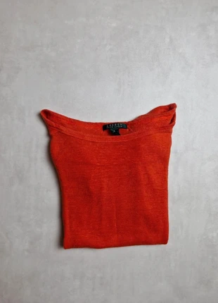 👚 Lauren Ralph Lauren - Haut fluide en lin col bateau - Taille S - Orange vif, marque: Lauren Ralph Lauren, état: Très bon état, taille: S / 36 / 8, 14,00 €, 15,40 € Protection acheteurs incluse