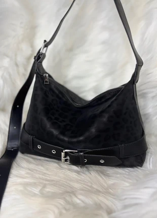 Sac noir motif léopard discret – Y2K style vintage chic, brand: Vintage Dressing, condition: Very good, €29.99, €32.19 includes Buyer Protection Pro