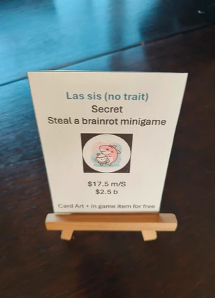 Card art las sis SAB (in game Brainrot for free), marque: ROBLOX, état: Neuf avec étiquette, 20,00 €, 21,70 € Protection acheteurs incluse