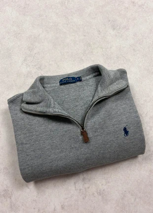 Pull half zip à col camionneur Ralph Lauren 100% coton gris logo brodé vert - Taille S, brand: Ralph Lauren, condition: Very good, size: S, €62.90, €66.75 includes Buyer Protection Pro