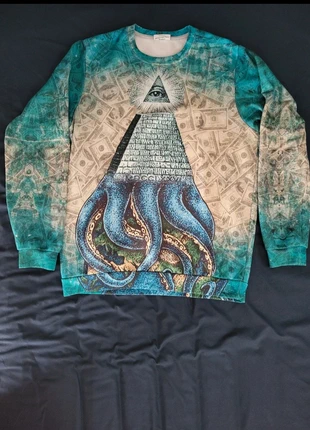 Felpa uomo con stampa piramide e tentacoli – stile streetwear, marque: Bittersweet Paris, état: Très bon état, taille: M, 7,00 €, 8,05 € Protection acheteurs incluse