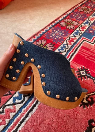 Mules en jean cloutée, brand: Alta Moda, condition: Good, size: 40, €25.00, €26.95 includes Buyer Protection