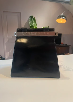 Sac à main/ porté épaule Karl Lagerfeld - cuir véritable verni, brand: Karl Lagerfeld, condition: Very good, €44.00, €46.90 includes Buyer Protection