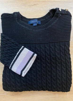 Pull col rond torsadé femme | Taille M | Tommy Hilfiger | Noir / Violet / Blanc |#PU82, brand: Tommy Hilfiger, condition: Very good, size: M / 38 / 10, €13.00, €14.35 includes Buyer Protection