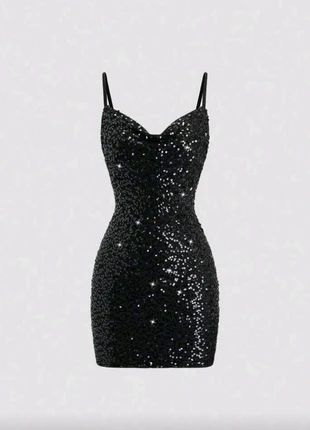 Zwarte glitterjurk, merk: geen merk, staat: Nieuw zonder prijskaartje, maat: S / 36 / 8, € 15,00, € 16,45 inclusief Kopersbescherming