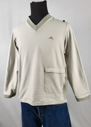 Pull Adidas vintage beige gris col V logo brodé poche kangourou taille L sportswear rétro, brand: adidas, condition: Very good, size: L, €19.00, €20.65 includes Buyer Protection