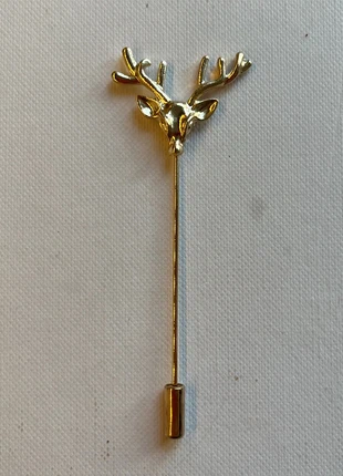 Gold Deer Head Stick Pin Brooch, brand: Wolf & Badger, condition: New without tags, £14.00, £15.40 includes Buyer Protection