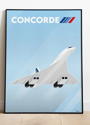 Poster avion Air France concorde, état: Très bon état, 20,00 €, 21,70 € Protection acheteurs incluse