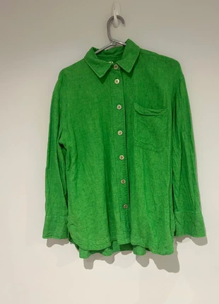 Eye-Catching River Island Lime Green Linen-Look Shirt - Oversized XS, brand: River Island, condition: Very good, size: S / UK 8-10, £1.99, £2.79 includes Buyer Protection