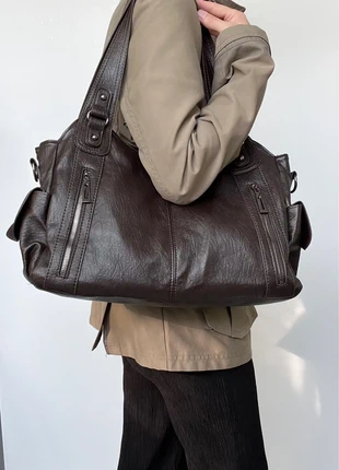 Sac de cours sac fourre-tout sac étudiantes marron chocolat, état: Neuf sans étiquette, 39,00 €, 41,65 € Protection acheteurs incluse