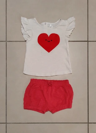 Ensemble cœur rouge, marque: Vertbaudet, état: Très bon état, taille: 18-24 mois / 86 cm, 1,49 €, 2,26 € Protection acheteurs incluse