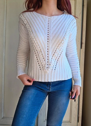 Pull blanc ajouré à lacets Salsa, marque: Salsa, état: Bon état, taille: XS / 34 / 6, 8,00 €, 9,10 € Protection acheteurs incluse