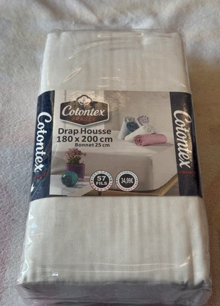 Drap housse 180x200 cm 100% coton – Cotontex, brand: contontex, condizioni: Ottime, taglia: King size (180-200 cm x 200 cm), €6.99, €8.04 include la Protezione acquisti Pro