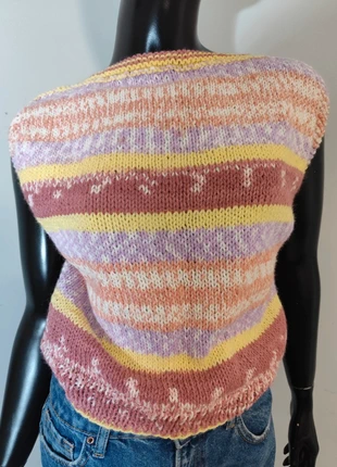 Pull sans manches tricoté main taille M/L, marca: Vintage Dressing, estado: Muito bom, tamanho: M / 38 / 10, €5.00, €5.95 inclui Proteção do Comprador