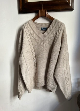 Maglione misto lana beige intrecciato, marque: Wool & Co, état: Très bon état, taille: 5XL, 10,00 €, 11,20 € Protection acheteurs incluse