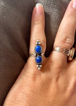 Bague ethnique en argent massif et lapis-lazuli, marke: Argent, zustand: Sehr gut, größe: 55.6 mm / 17.7 mm Ø, 44,95 €, 47,90 € beinhaltet Vinted-Käuferschutz Pro