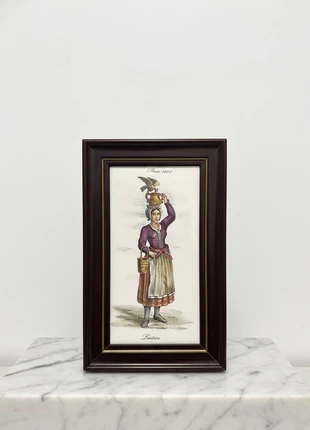 Cadre vintage céramique France « Paris 1600 Laitière », brand: Vintage, condition: Very good, €9.00, €10.15 includes Buyer Protection