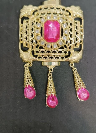 Grosse broche neuve dorée et rose accessoire pour kaftan takchita classe, condition: Very good, €9.00, €10.15 includes Buyer Protection